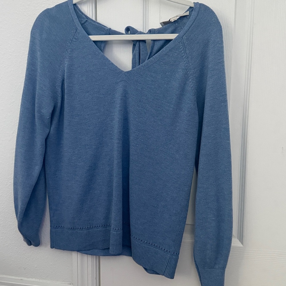 LOFT Dusty Blue Knit Top